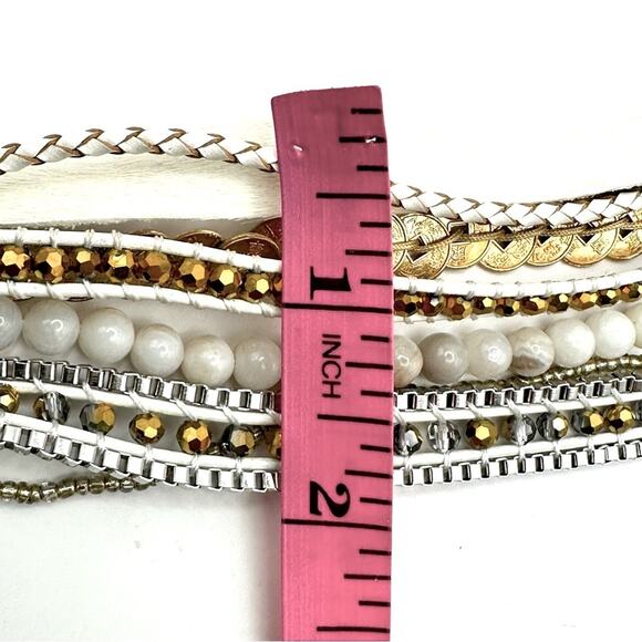 Victoria Emerson Bracelet Multi strand beaded magnetic closure Boho Bohemian - Picture 5 of 7